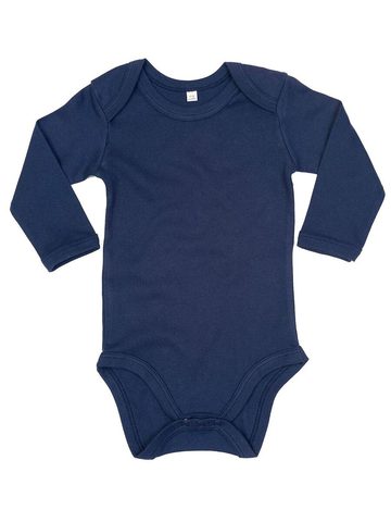 Organic Baby Long Sleeve Bodysuit - 061 - WHITE-NAUTICAL NAVY