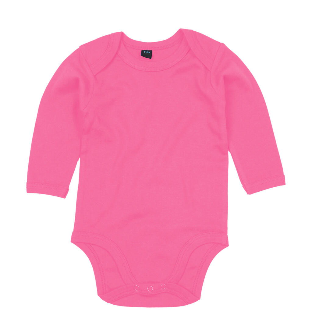 Baby Long Sleeve Bodysuit - F - Fuchsia