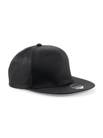 5 panel Snapback Rapper Cap - BLACK