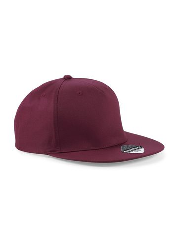 5 panel Snapback Rapper Cap - BURGUNDY