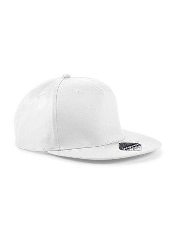 5 panel Snapback Rapper Cap - WHITE
