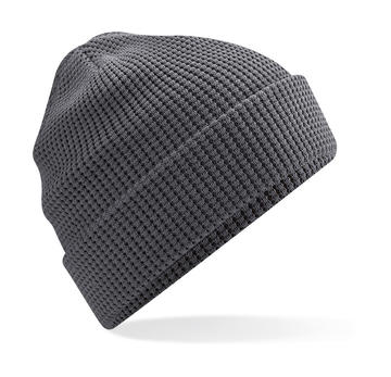 Organic Cotton Waffle Beanie - CHARCOAL