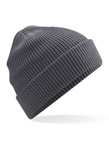 Organic Cotton Waffle Beanie - GRAPHITE GREY
