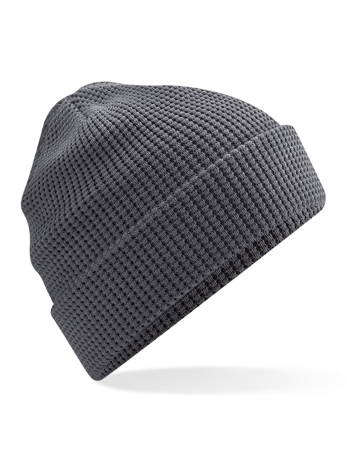 Organic Cotton Waffle Beanie - Graphite grey