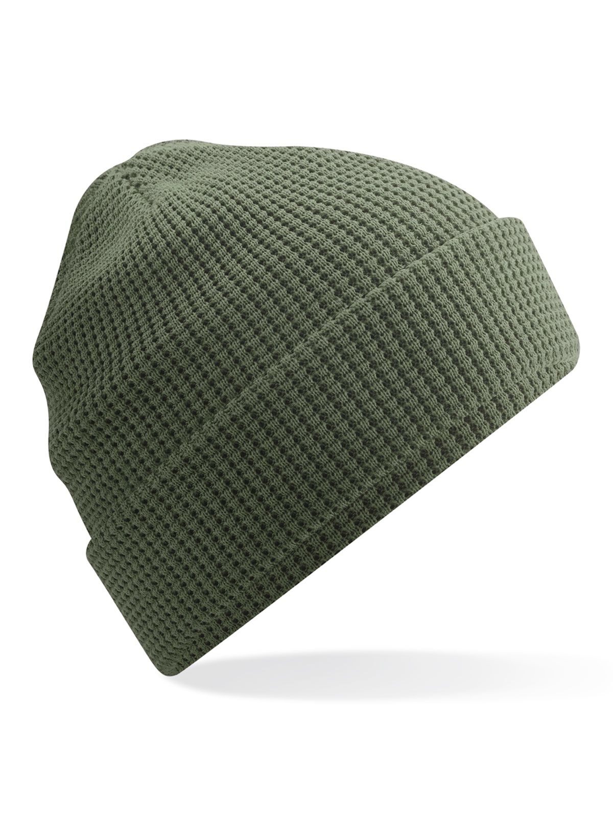 Organic Cotton Waffle Beanie - Olive