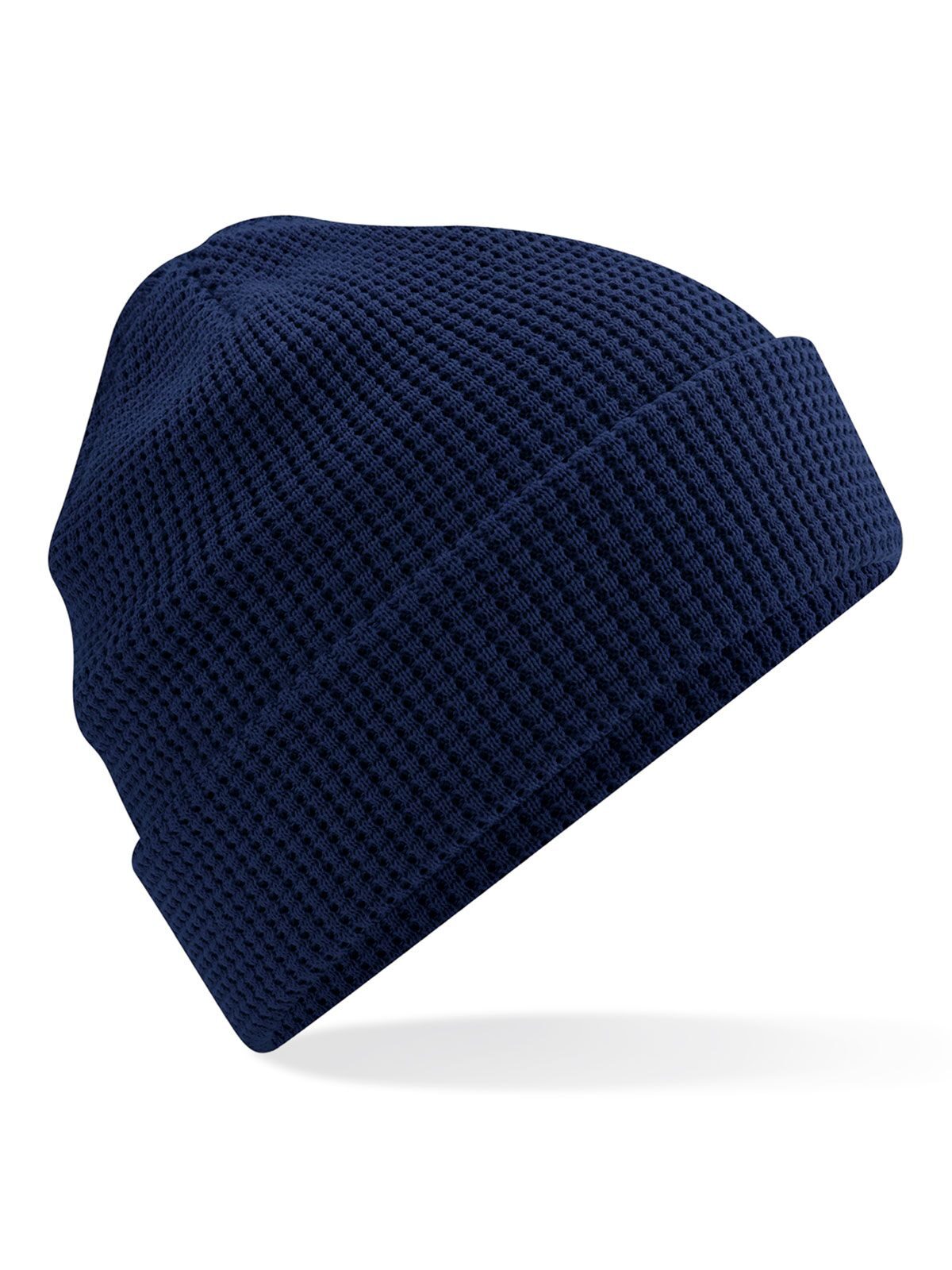 Organic Cotton Waffle Beanie - Oxford navy
