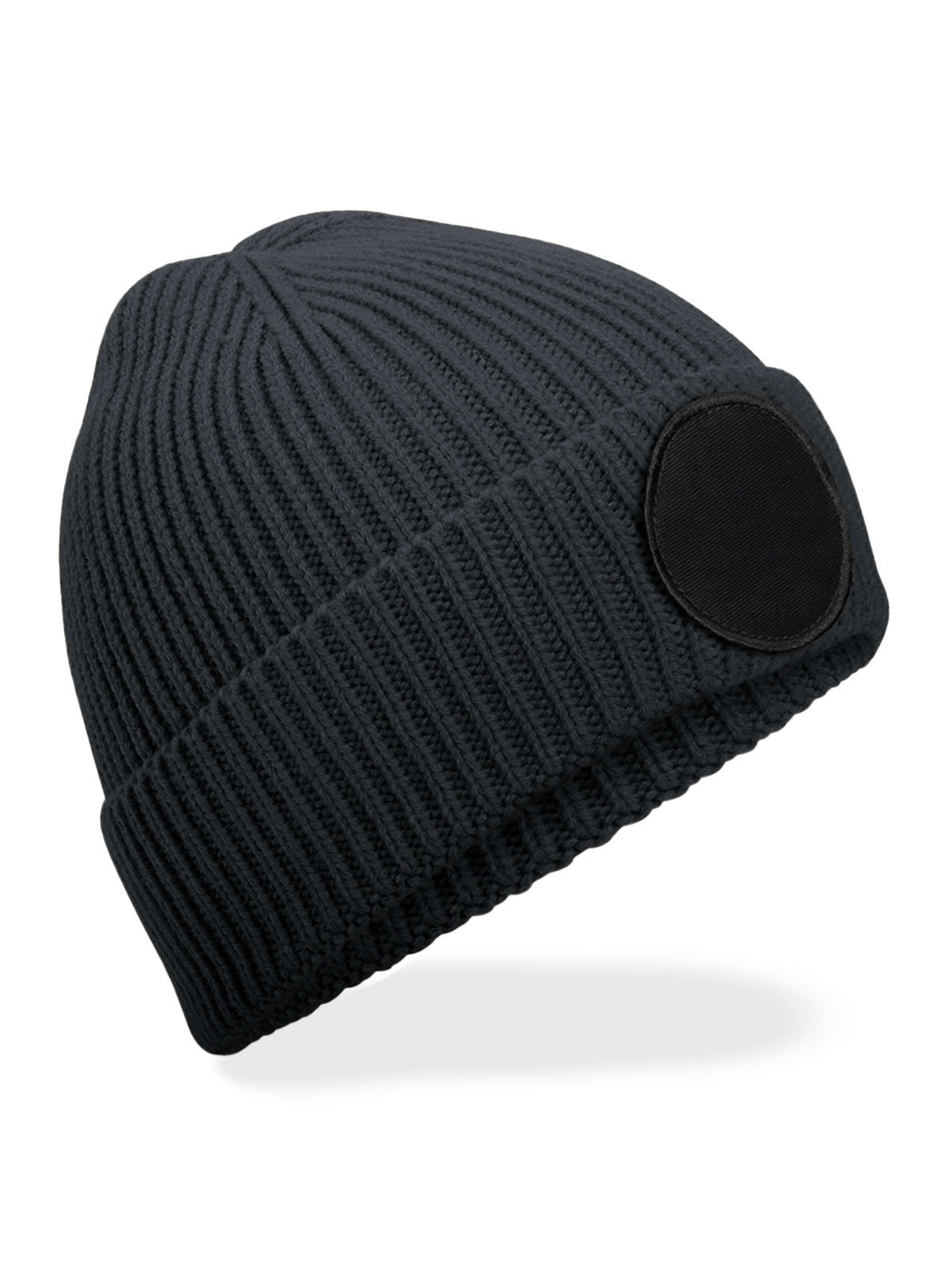 Circular Fashion Patch Beanie - Black/Grey