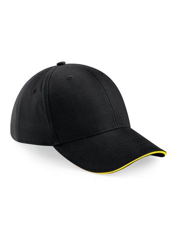 Athleisure 6 Panel Cap - BLACK-YELLOW