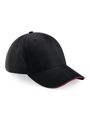 Athleisure 6 Panel Cap - BLACK-CLASSIC RED