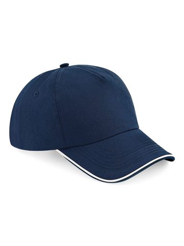 Aut 5 Panel Cap - Piped Peak - FRENCH NAVY-WHITE