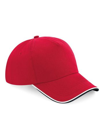 Aut 5 Panel Cap - Piped Peak - CLASSIC RED-BLACK-WHITE