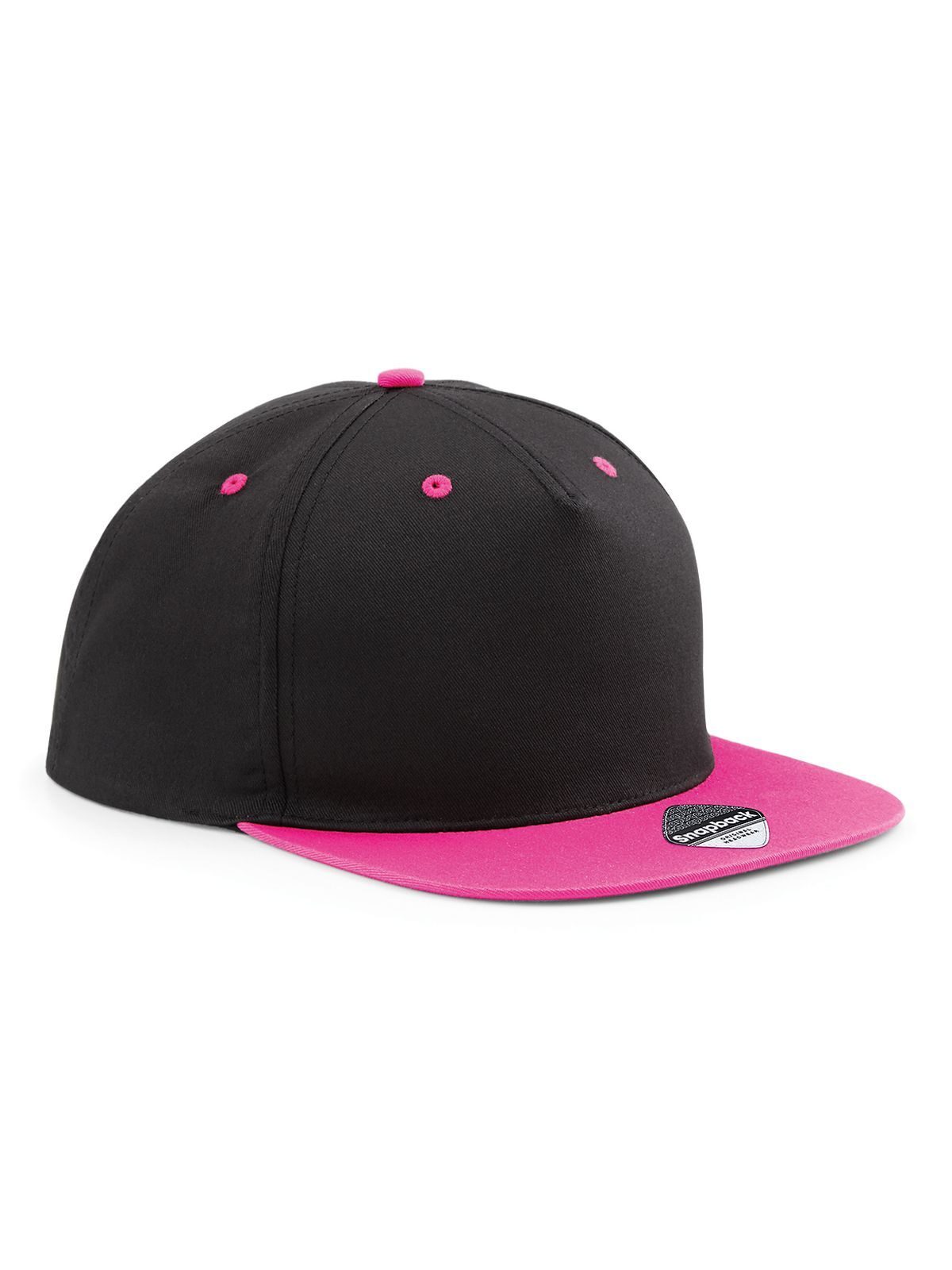 5 Panel Contrast Snapback - Black/fuchsia