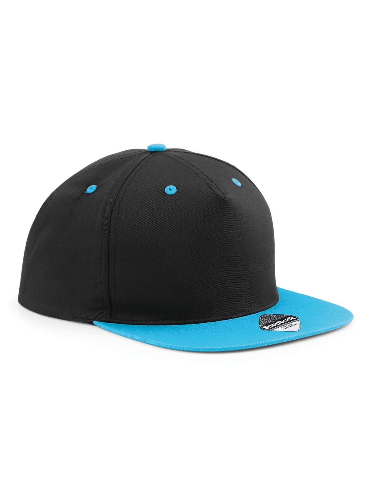 5 Panel Contrast Snapback - Black/surf blue