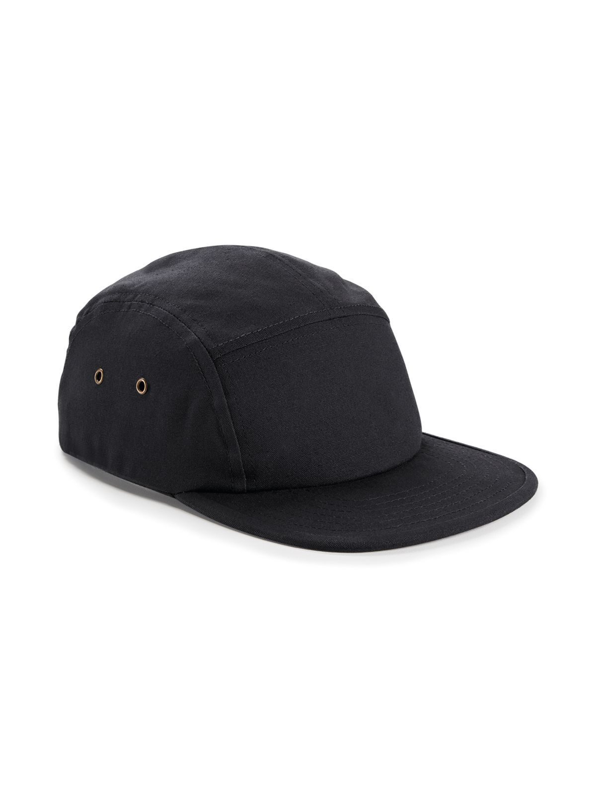 Canvas 5 Panel Camper Cap - Black