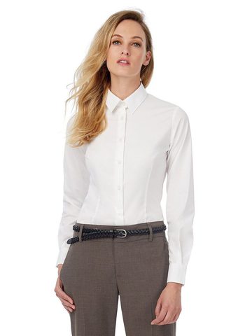 Camicia donna LS Poplin Black Tie Elastane