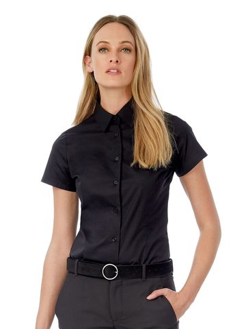 Camicia donna SSL Poplin Black Tie Elastane