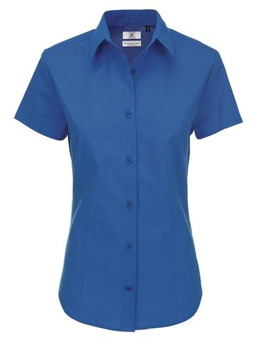 Camicia donna popeline maniche corte Heritage - 455 - Blue Chip