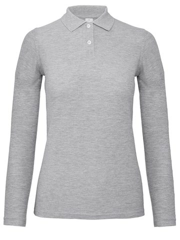 Polo donna maniche lunghe ID 001 - 610 - Heather Grey