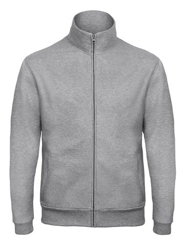 ID206 Felpa Zip Lunga Unisex - 610 - Heather Grey