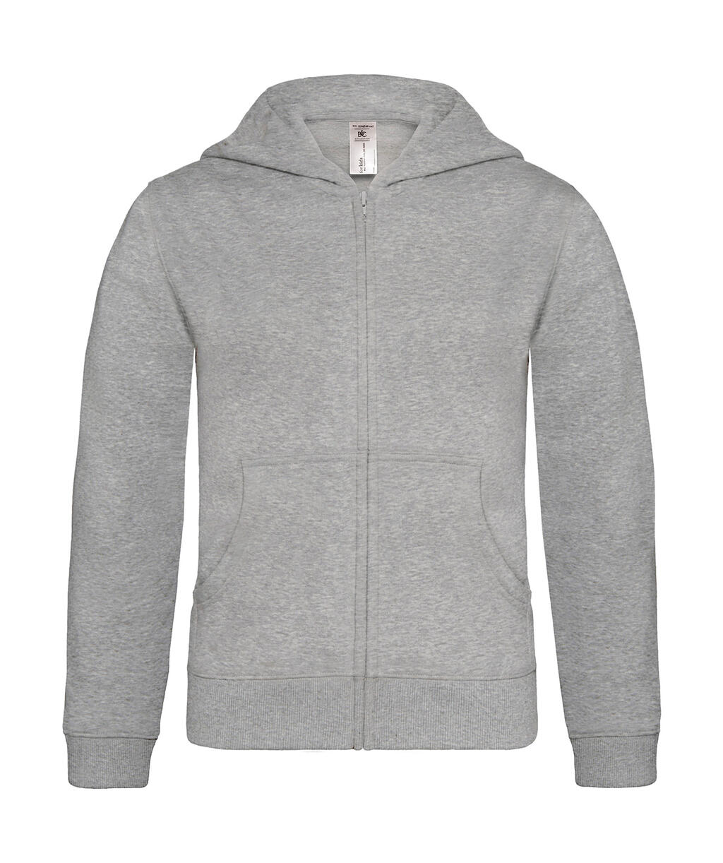 Kids´ Hooded Full Zip Sweat - 610 - Heather Grey