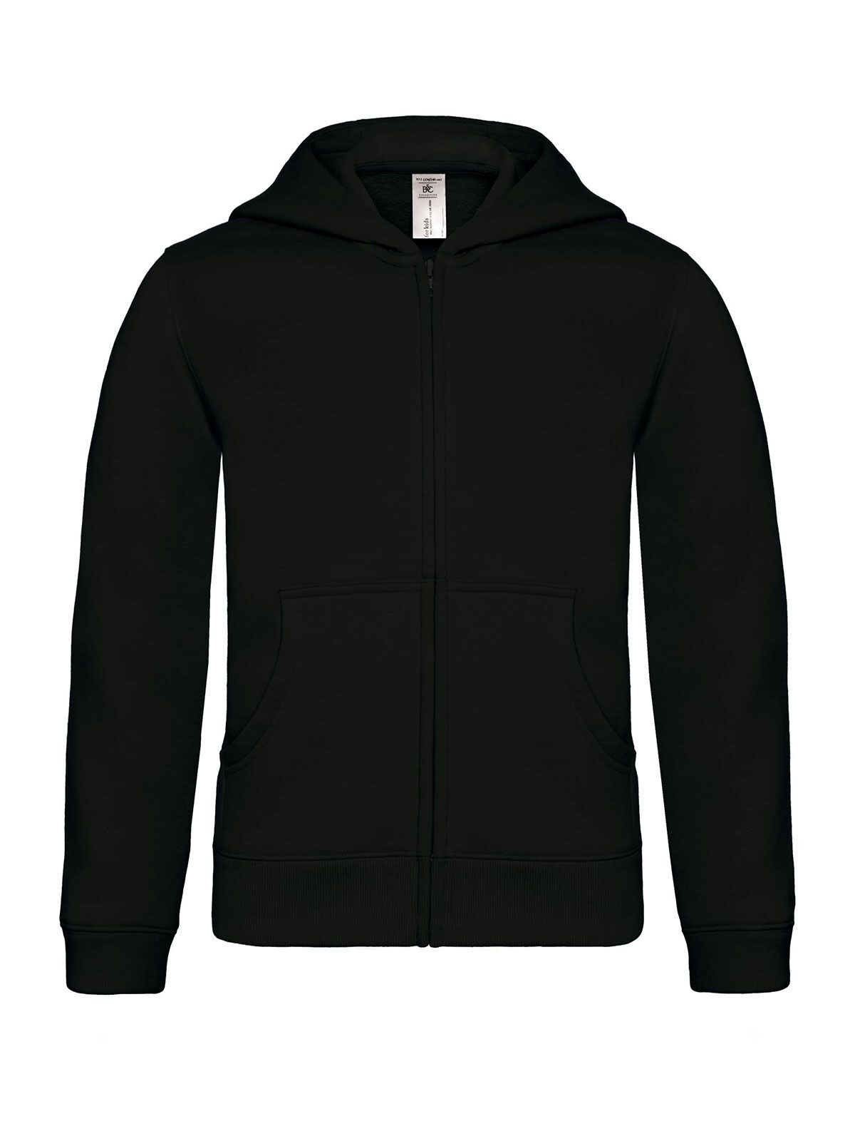 Kids´ Hooded Full Zip Sweat - 002 - Black