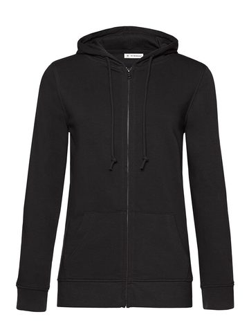 Organic Zipped Hood /women - BP005 - BLACK PURE