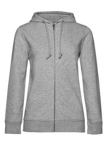 Organic Zipped Hood /women - 610 - Heather Grey