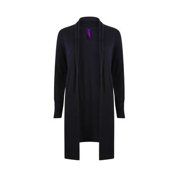 Ladies' Longline Open Cardigan - NAV - navy