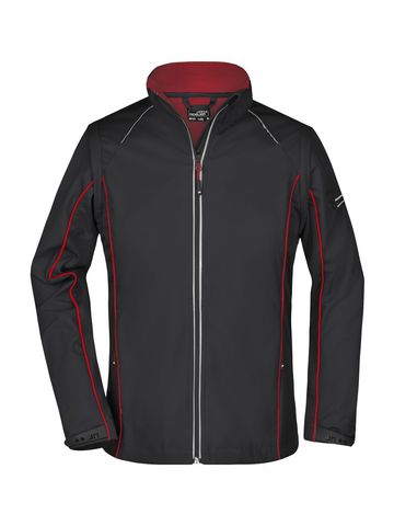Ladies' Zip-Off Softshell Jacket - BLRD - BLACK - RED