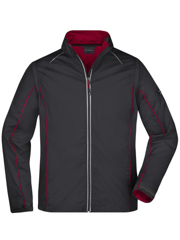 Men's Zip-Off Softshell Jacket - BLRD - BLACK - RED