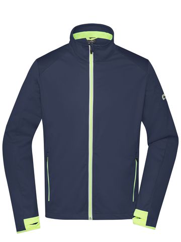 Men's Sports Softshell Jacket - NYBYE - Navy - Bright Yellow