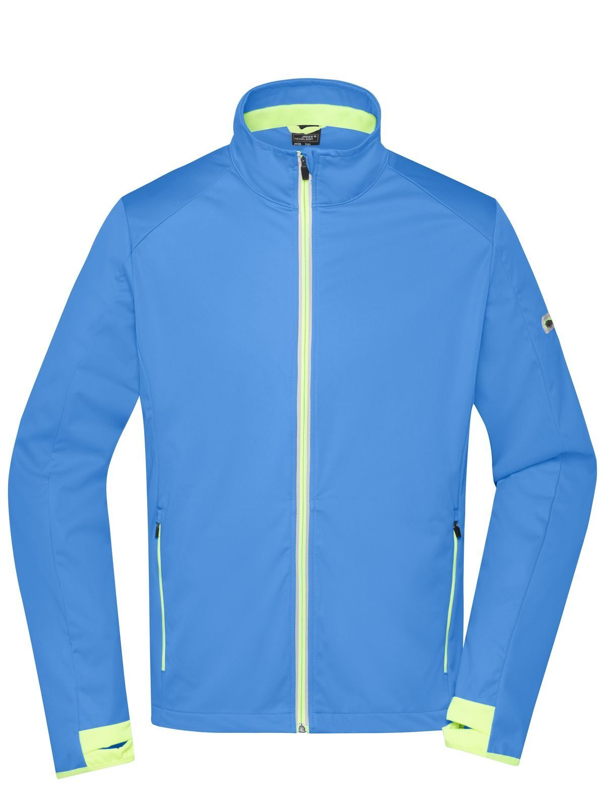 Men´s Sports Softshell Jacket - BBLBYE - Bright blue - Bright Yellow