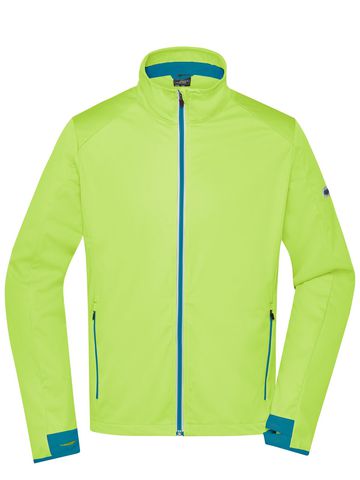 Men's Sports Softshell Jacket - BYEBBLU - Bright Yellow - Bright Blue
