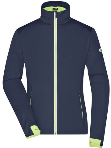 Ladies' Sports Softshell Jacket - NYBYE - Navy - Bright Yellow