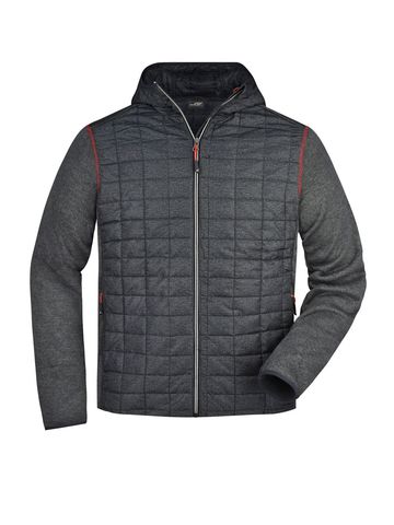 Men's Knitted Hybrid Jacket - GMANM - grey - melange - anthracite - melang