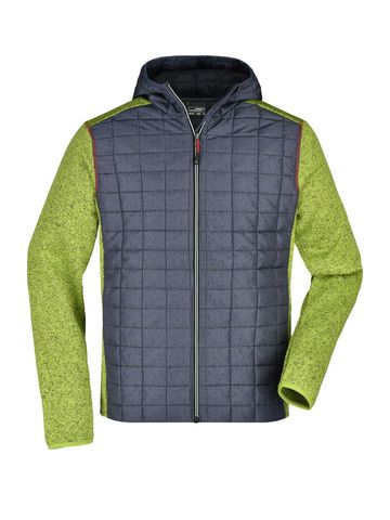 Men's Knitted Hybrid Jacket - KMANM - kiwi - melange - anthracite - melange