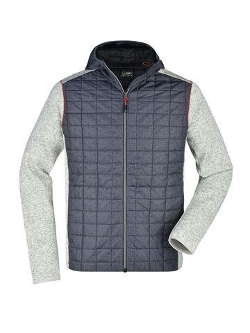 Men's Knitted Hybrid Jacket - LMANM - light-melange-anthracite-melan