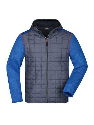Men's Knitted Hybrid Jacket - RMANM - royal - melange - anthracite - melane
