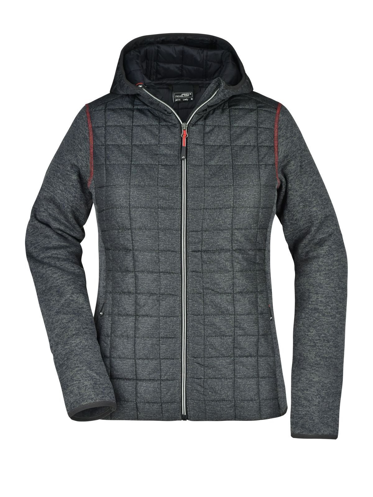 Ladies´ Knitted Hybrid Jacket - GMANM - melange - anthracite - melang