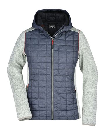 Ladies' Knitted Hybrid Jacket - LMANM - light-melange-anthracite-melan