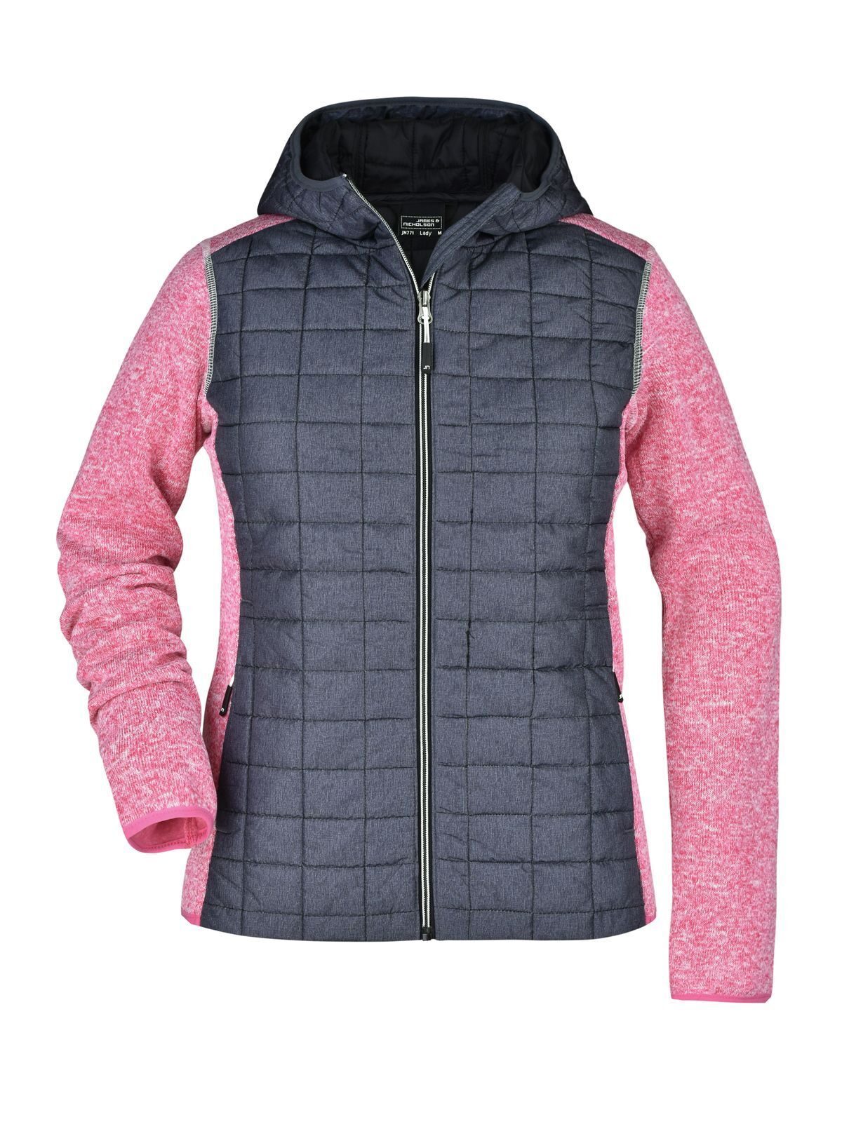 Ladies´ Knitted Hybrid Jacket - PMANM - melange-anthracite-melang