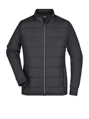 Ladies' Hybrid Sweat Jacket - BL - Black