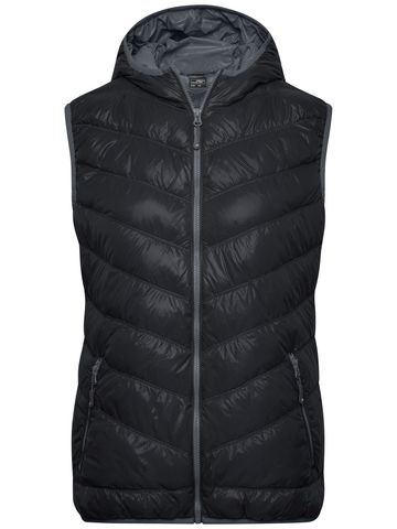 Ladies Down Vest - BLGRE - Black-grey