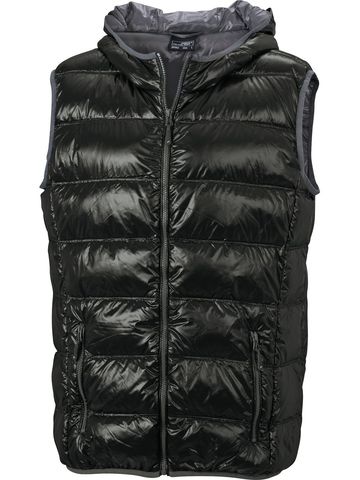 Men's Down Vest - BLGRE - Black-grey
