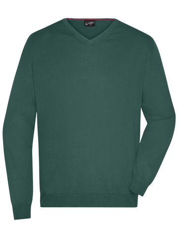 Men's V-Neck Pullover - FO - forest green