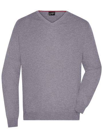 Men's V-Neck Pullover - GREHE - grey heather