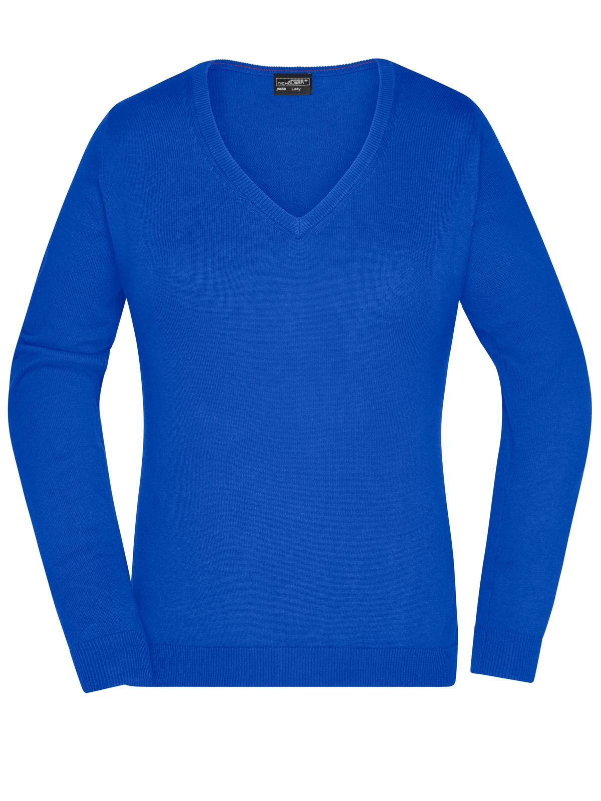 Ladies´ V-Neck Pullover - RYOW - Royal - off-white