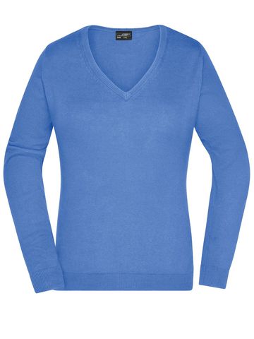 Ladies' V-Neck Pullover - GLBLU - glacier blue