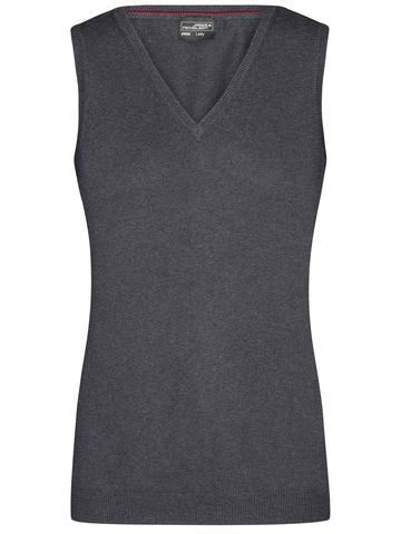 Ladies' V-Neck Gilet - ANME - anthracite-melange