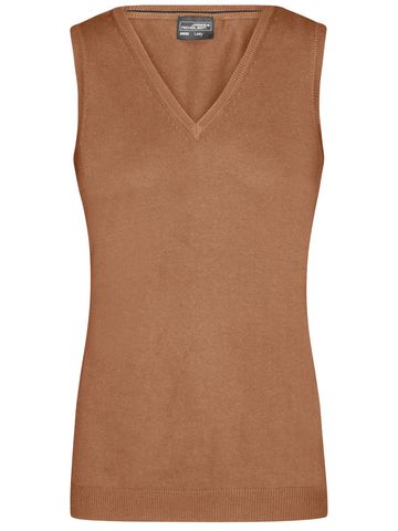 Ladies' V-Neck Gilet - CA - camel